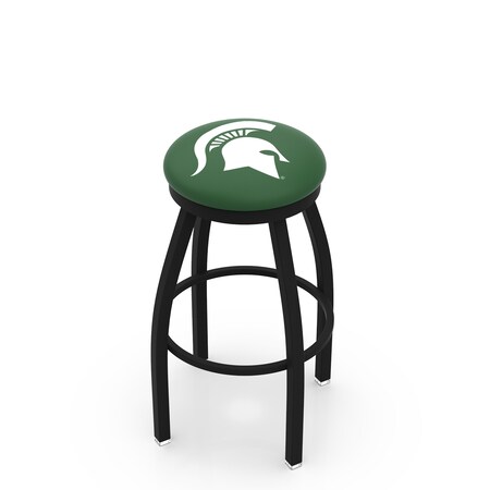 36 Blk Wrinkle Michigan State Swivel Bar Stool,Accent Ring